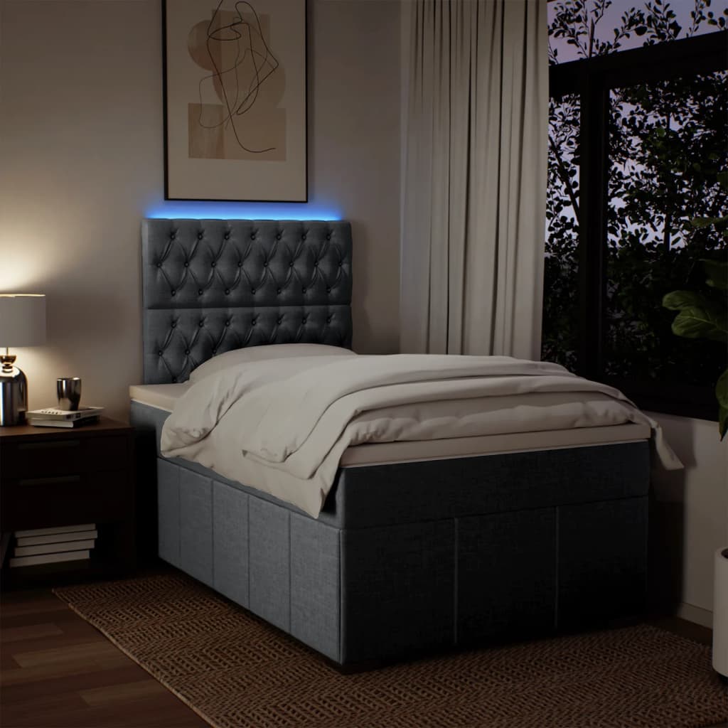 Boxspring met matras stof lichtgrijs 120x200 cm is nu te koop bij PeponiXL, paradijselijk wonen!