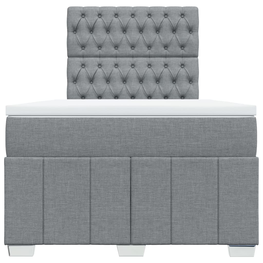 Boxspring met matras stof lichtgrijs 120x200 cm is nu te koop bij PeponiXL, paradijselijk wonen!