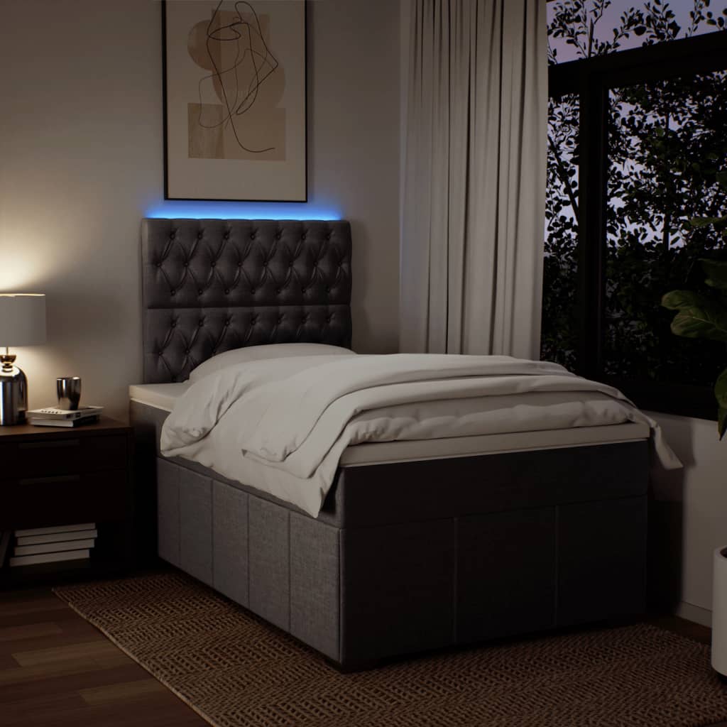 Boxspring met matras stof donkergrijs 120x200 cm is nu te koop bij PeponiXL, paradijselijk wonen!