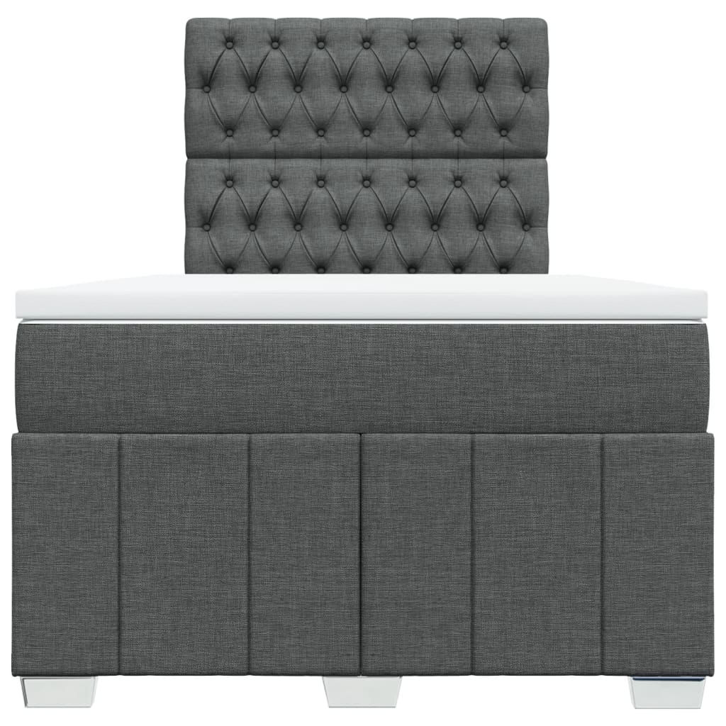 Boxspring met matras stof donkergrijs 120x200 cm is nu te koop bij PeponiXL, paradijselijk wonen!