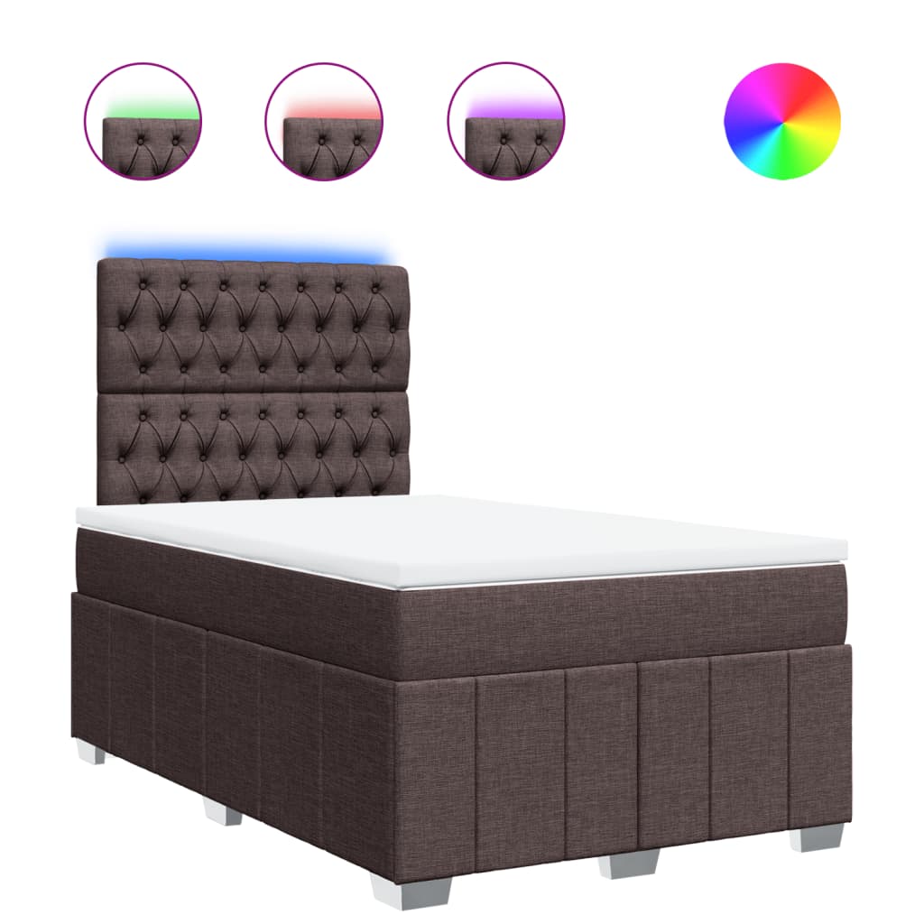Boxspring met matras stof donkerbruin 120x200 cm is nu te koop bij PeponiXL, paradijselijk wonen!