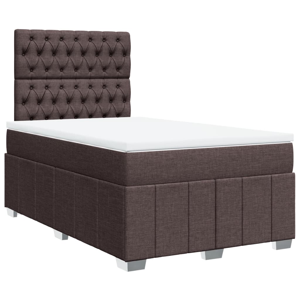 Boxspring met matras stof donkerbruin 120x200 cm is nu te koop bij PeponiXL, paradijselijk wonen!