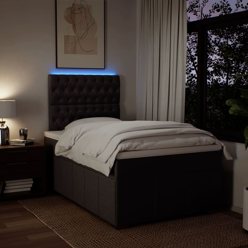 Boxspring met matras stof donkerbruin 120x200 cm is nu te koop bij PeponiXL, paradijselijk wonen!