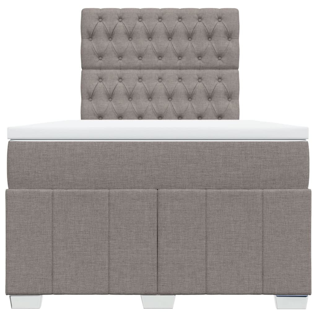 Boxspring met matras stof taupe 120x200 cm