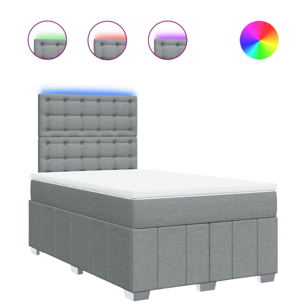 Boxspring met matras stof lichtgrijs 120x200 cm is nu te koop bij PeponiXL, paradijselijk wonen!