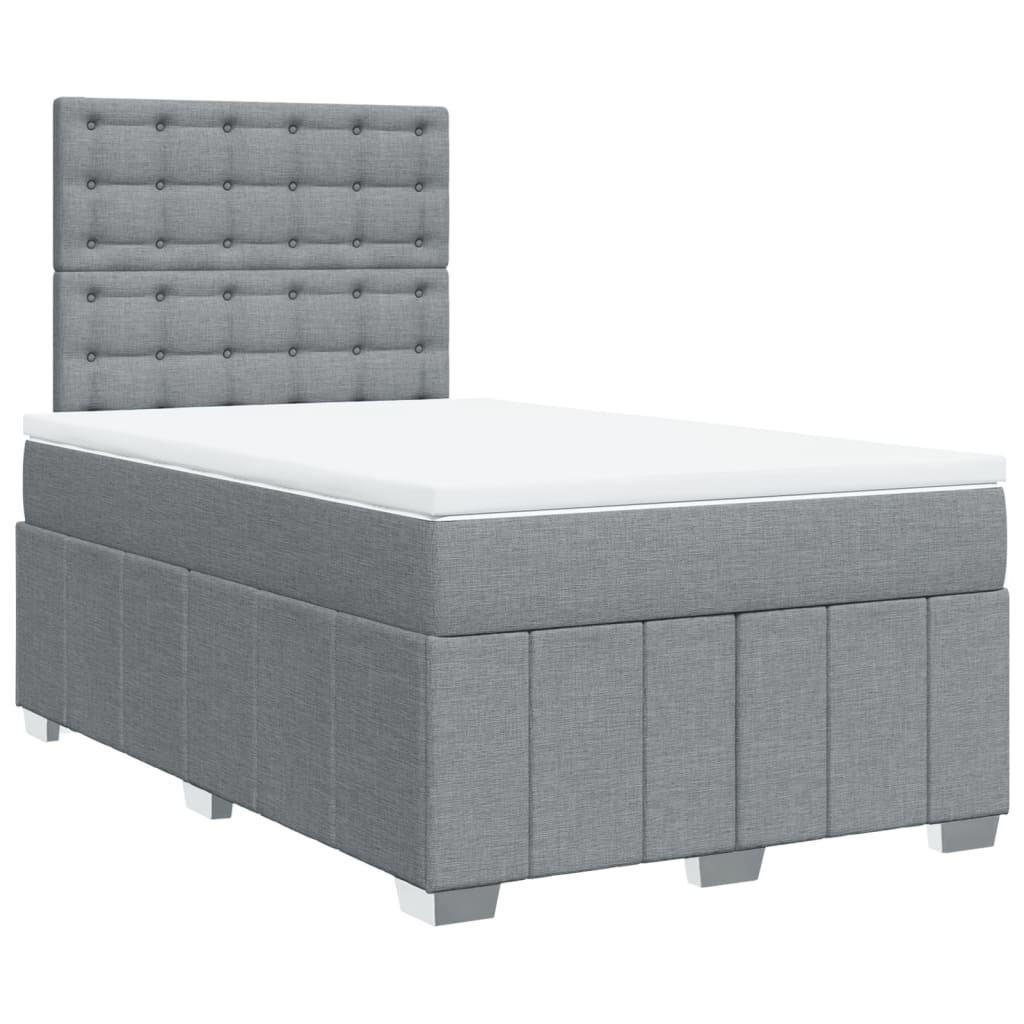 Boxspring met matras stof lichtgrijs 120x200 cm is nu te koop bij PeponiXL, paradijselijk wonen!