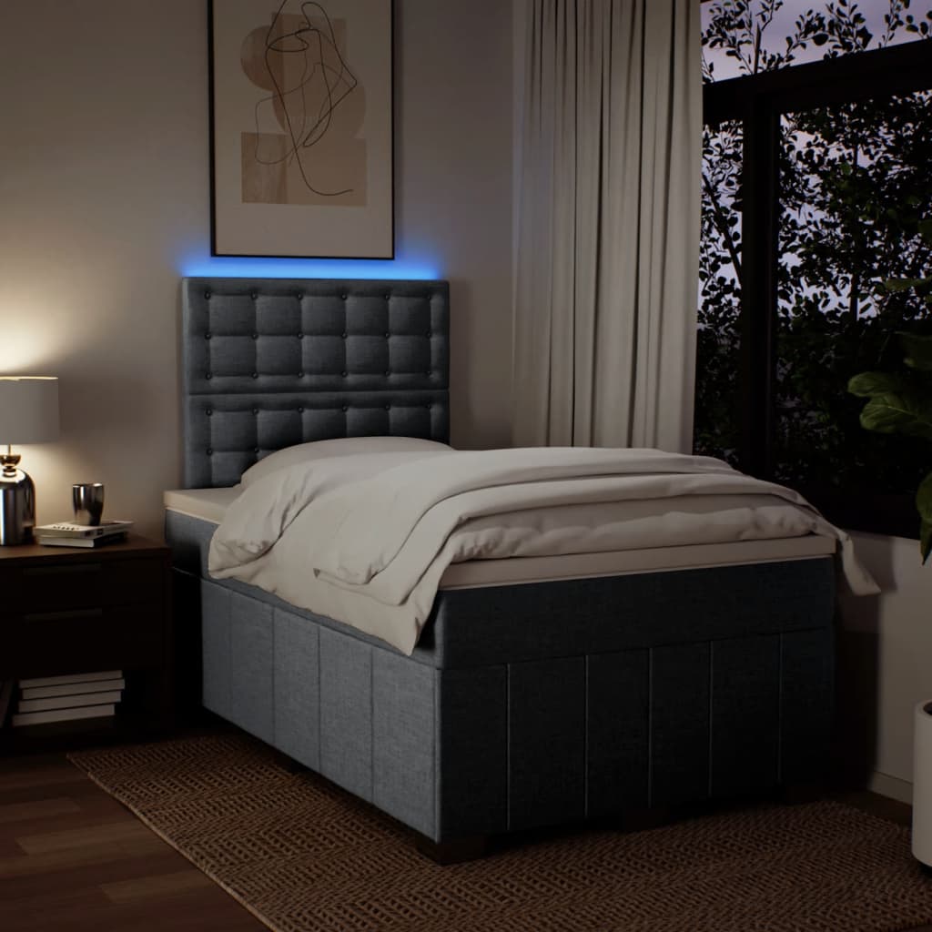 Boxspring met matras stof lichtgrijs 120x200 cm is nu te koop bij PeponiXL, paradijselijk wonen!