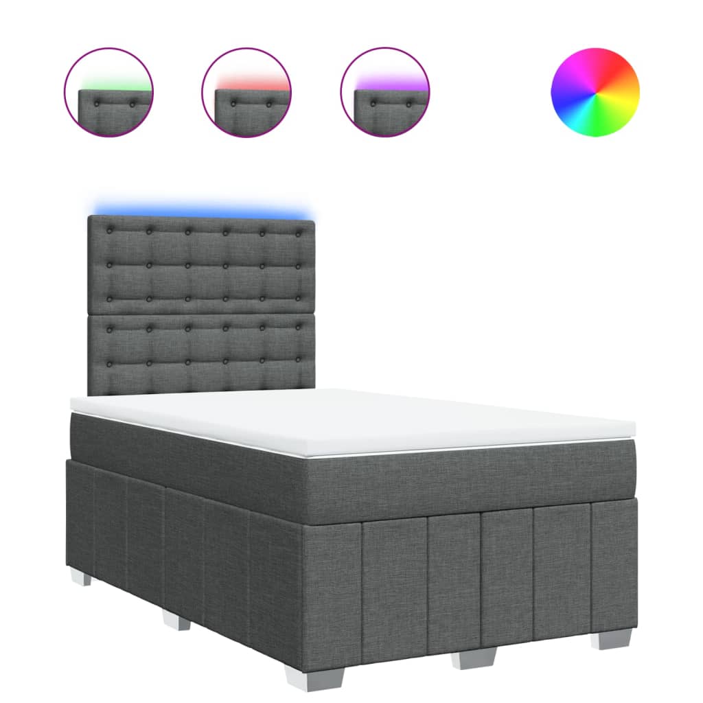 Boxspring met matras stof donkergrijs 120x200 cm is nu te koop bij PeponiXL, paradijselijk wonen!