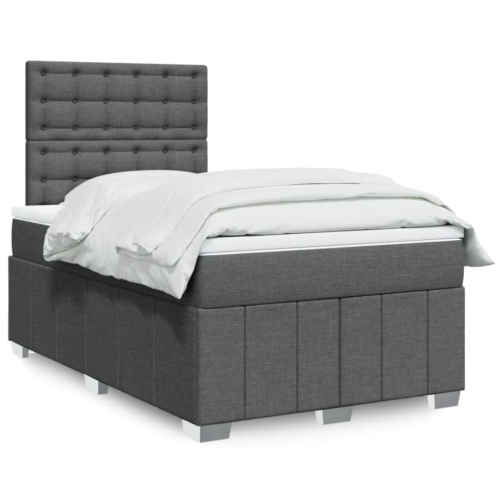 Boxspring met matras stof donkergrijs 120x200 cm is nu te koop bij PeponiXL, paradijselijk wonen!