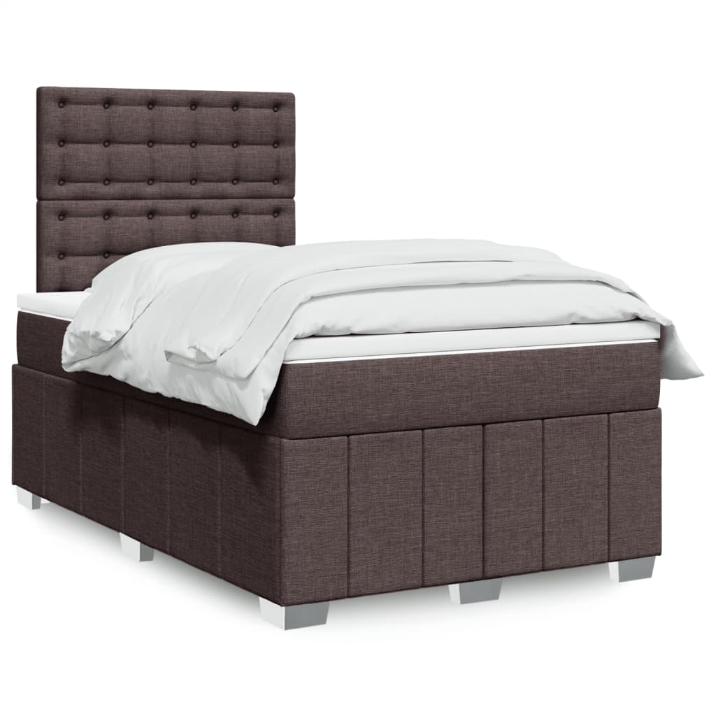 Boxspring met matras stof donkerbruin 120x200 cm is nu te koop bij PeponiXL, paradijselijk wonen!