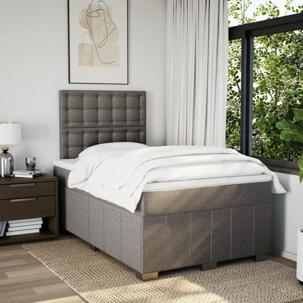 Boxspring met matras stof taupe 120x200 cm