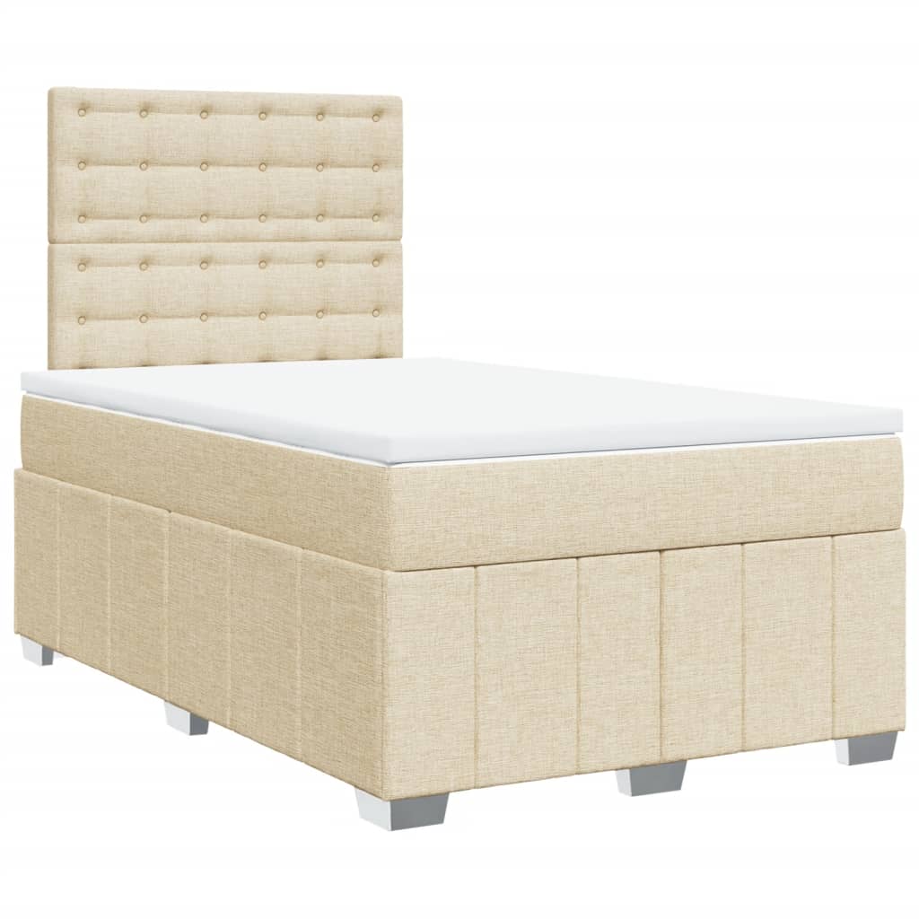 Boxspring met matras stof crèmekleurig 120x200 cm is nu te koop bij PeponiXL, paradijselijk wonen!