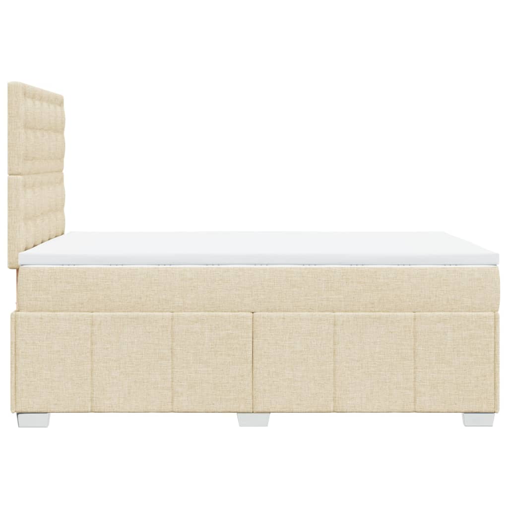 Boxspring met matras stof crèmekleurig 120x200 cm is nu te koop bij PeponiXL, paradijselijk wonen!