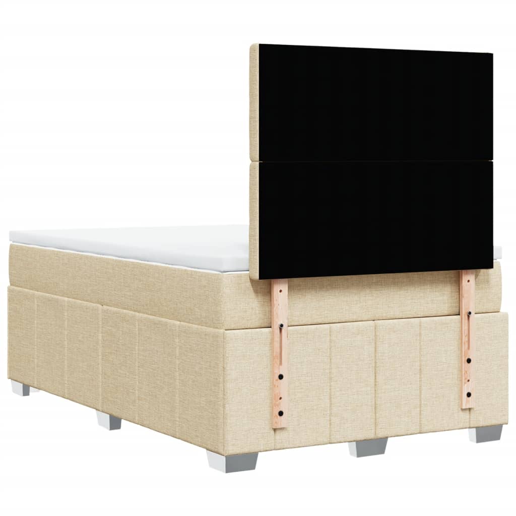 Boxspring met matras stof crèmekleurig 120x200 cm is nu te koop bij PeponiXL, paradijselijk wonen!