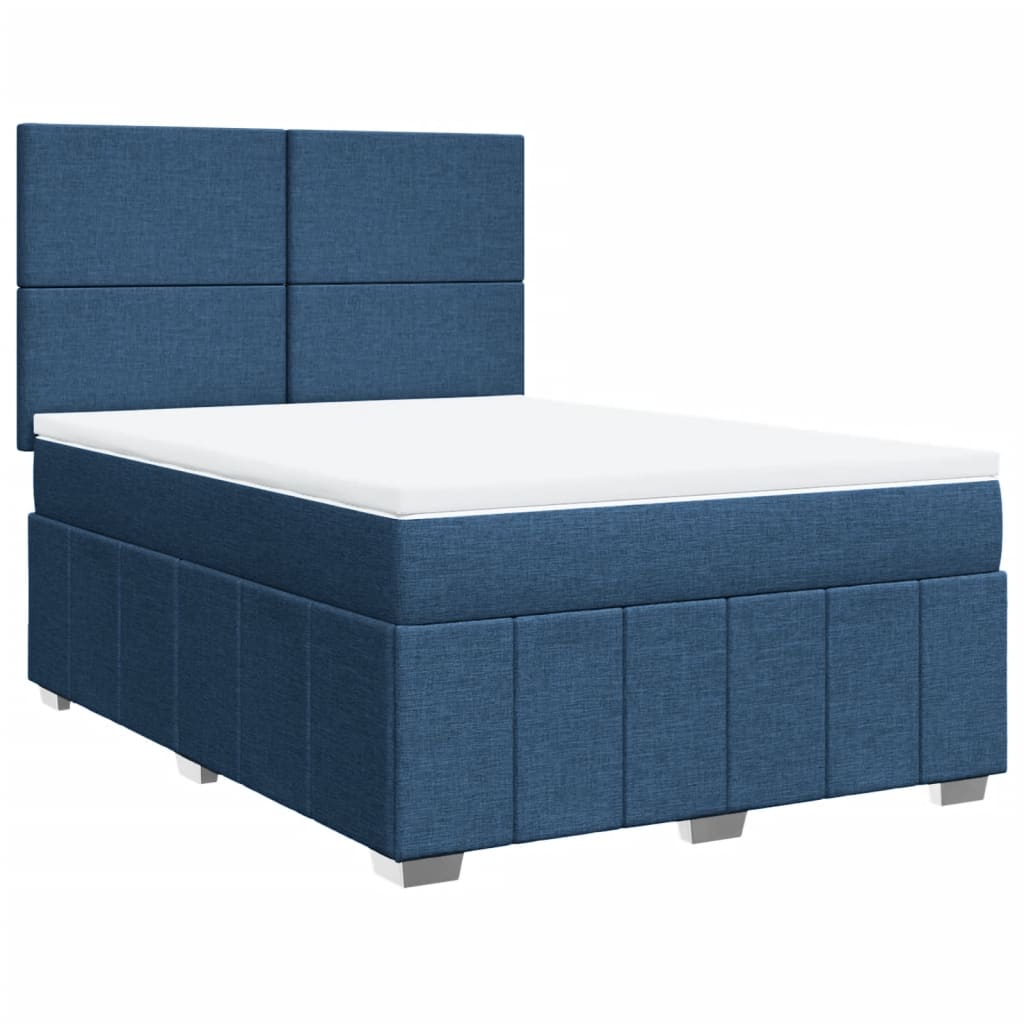 Boxspring met matras stof blauw 140x200 cm is nu te koop bij PeponiXL, paradijselijk wonen!