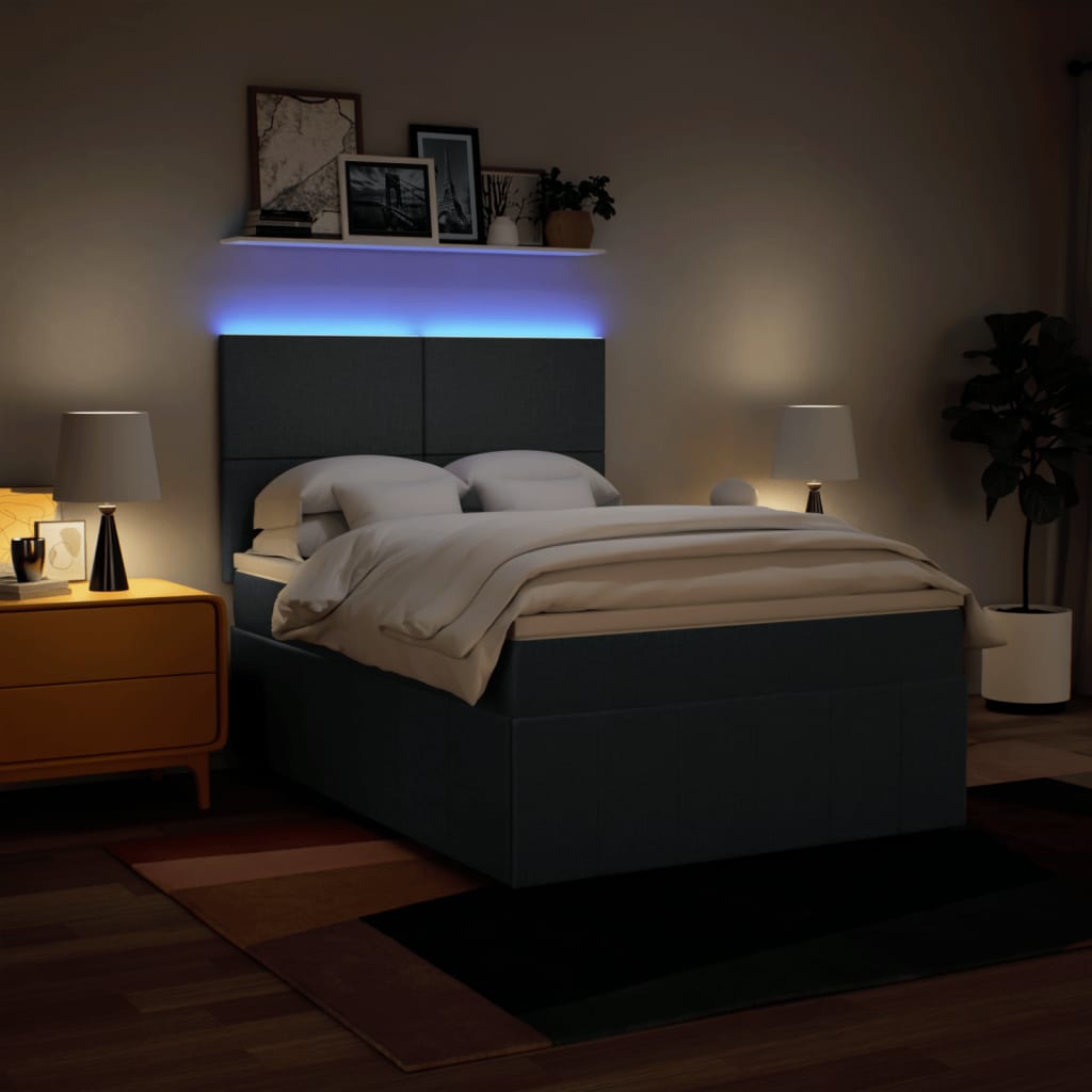 Boxspring met matras stof blauw 140x200 cm is nu te koop bij PeponiXL, paradijselijk wonen!