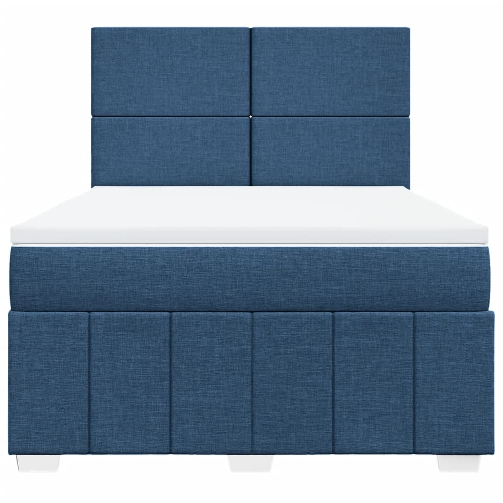 Boxspring met matras stof blauw 140x200 cm is nu te koop bij PeponiXL, paradijselijk wonen!