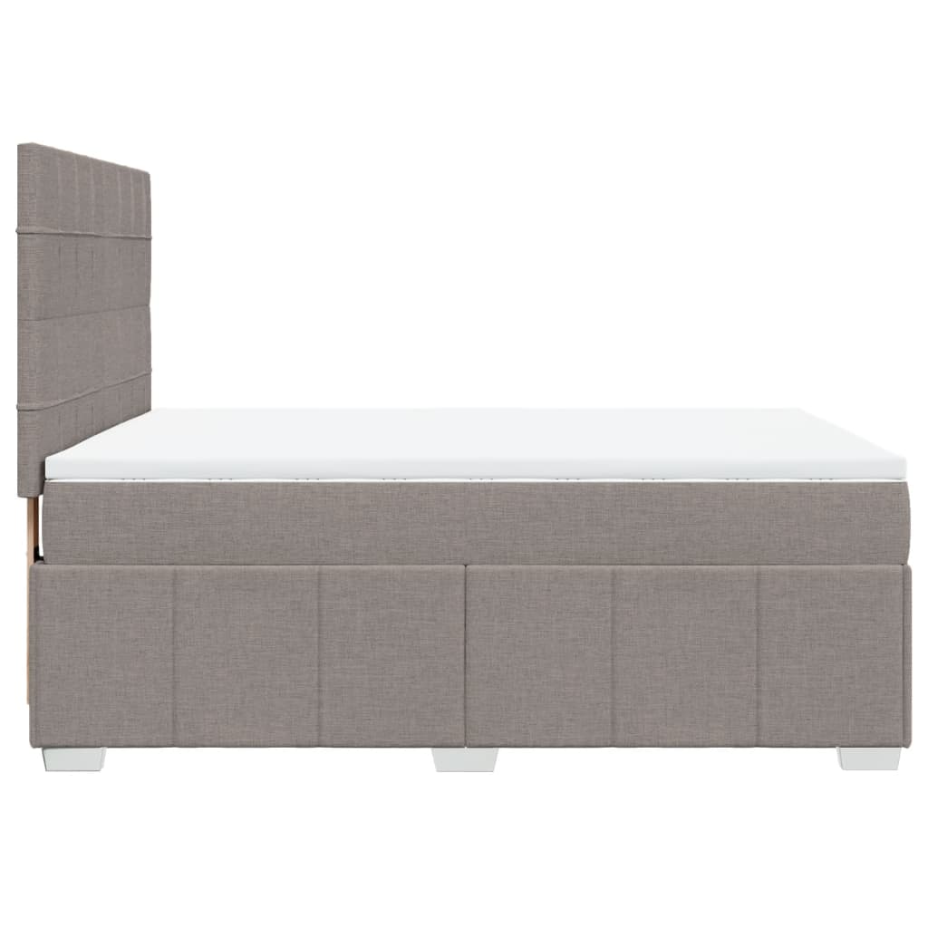 Boxspring met matras stof taupe 140x200 cm is nu te koop bij PeponiXL, paradijselijk wonen!