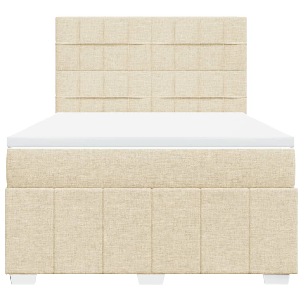 Boxspring met matras stof crèmekleurig 140x200 cm is nu te koop bij PeponiXL, paradijselijk wonen!