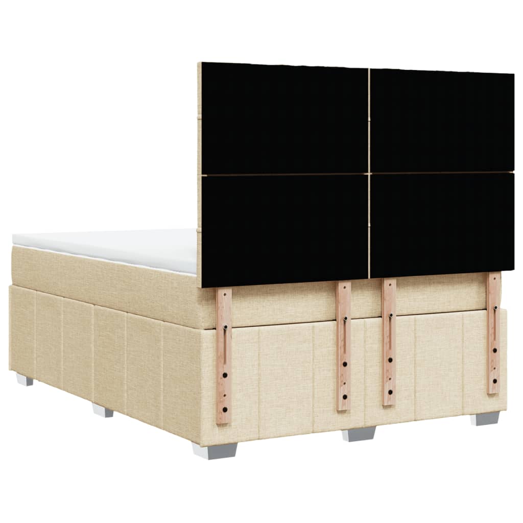 Boxspring met matras stof crèmekleurig 140x200 cm is nu te koop bij PeponiXL, paradijselijk wonen!