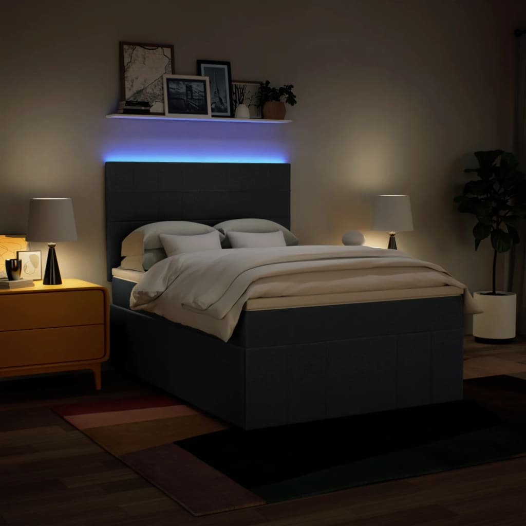Boxspring met matras stof blauw 140x200 cm is nu te koop bij PeponiXL, paradijselijk wonen!