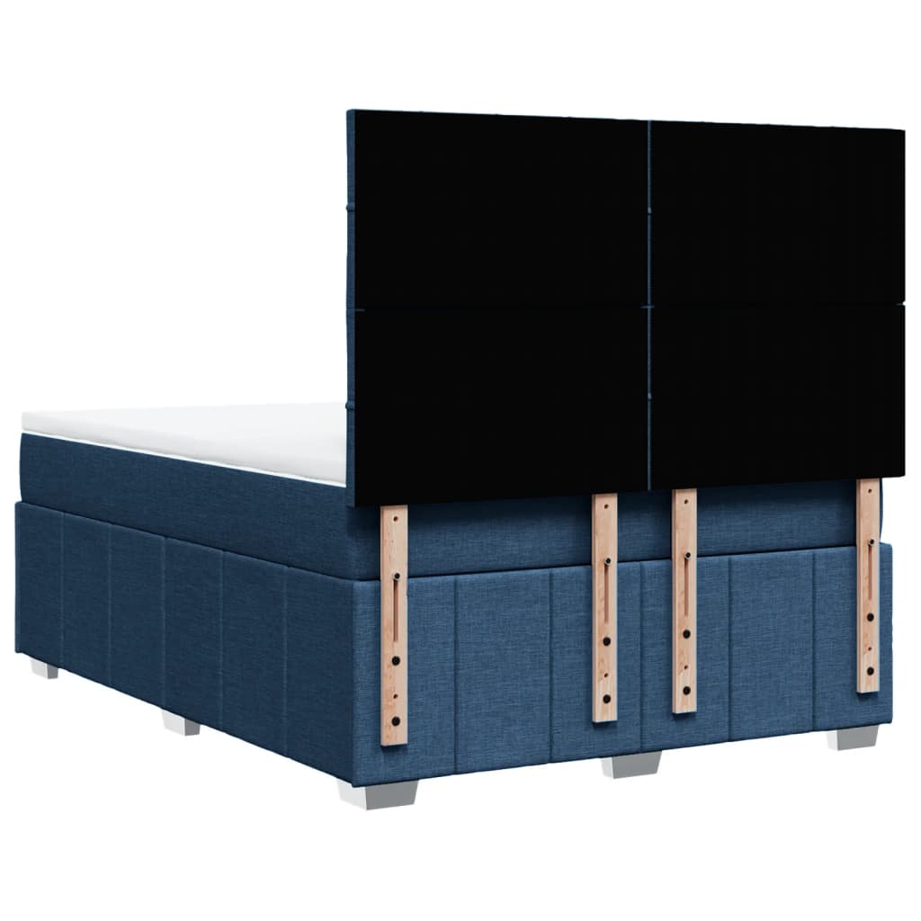 Boxspring met matras stof blauw 140x200 cm is nu te koop bij PeponiXL, paradijselijk wonen!