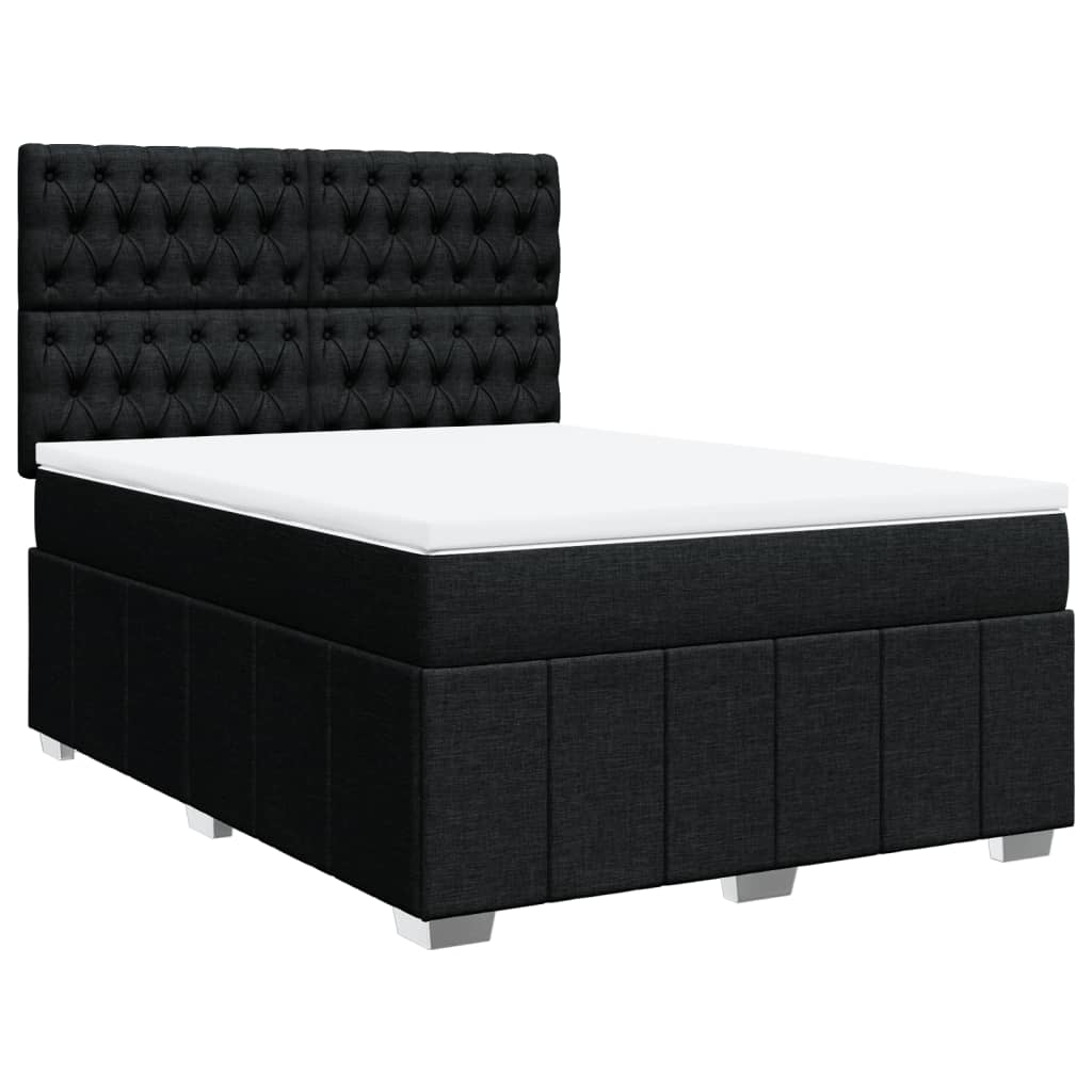 Boxspring met matras stof zwart 140x200 cm is nu te koop bij PeponiXL, paradijselijk wonen!