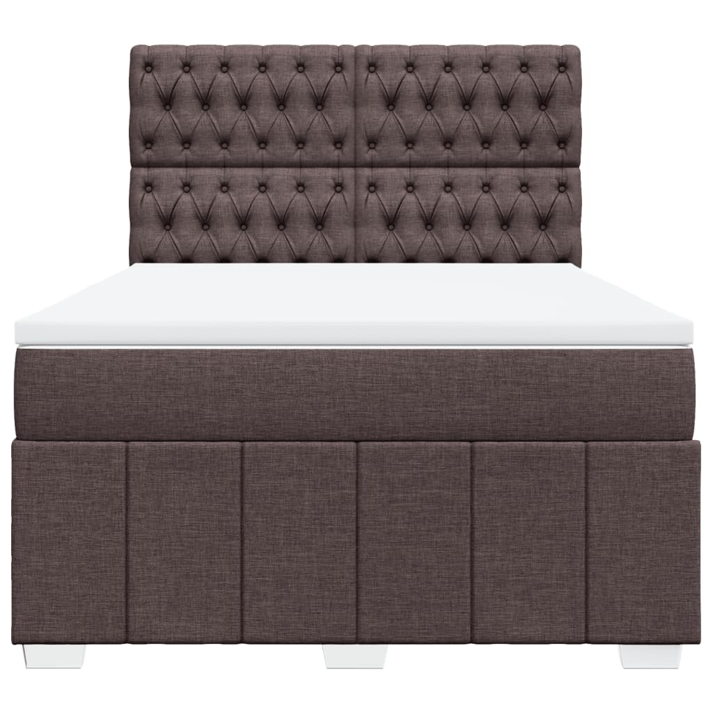 Boxspring met matras stof donkerbruin 140x200 cm is nu te koop bij PeponiXL, paradijselijk wonen!