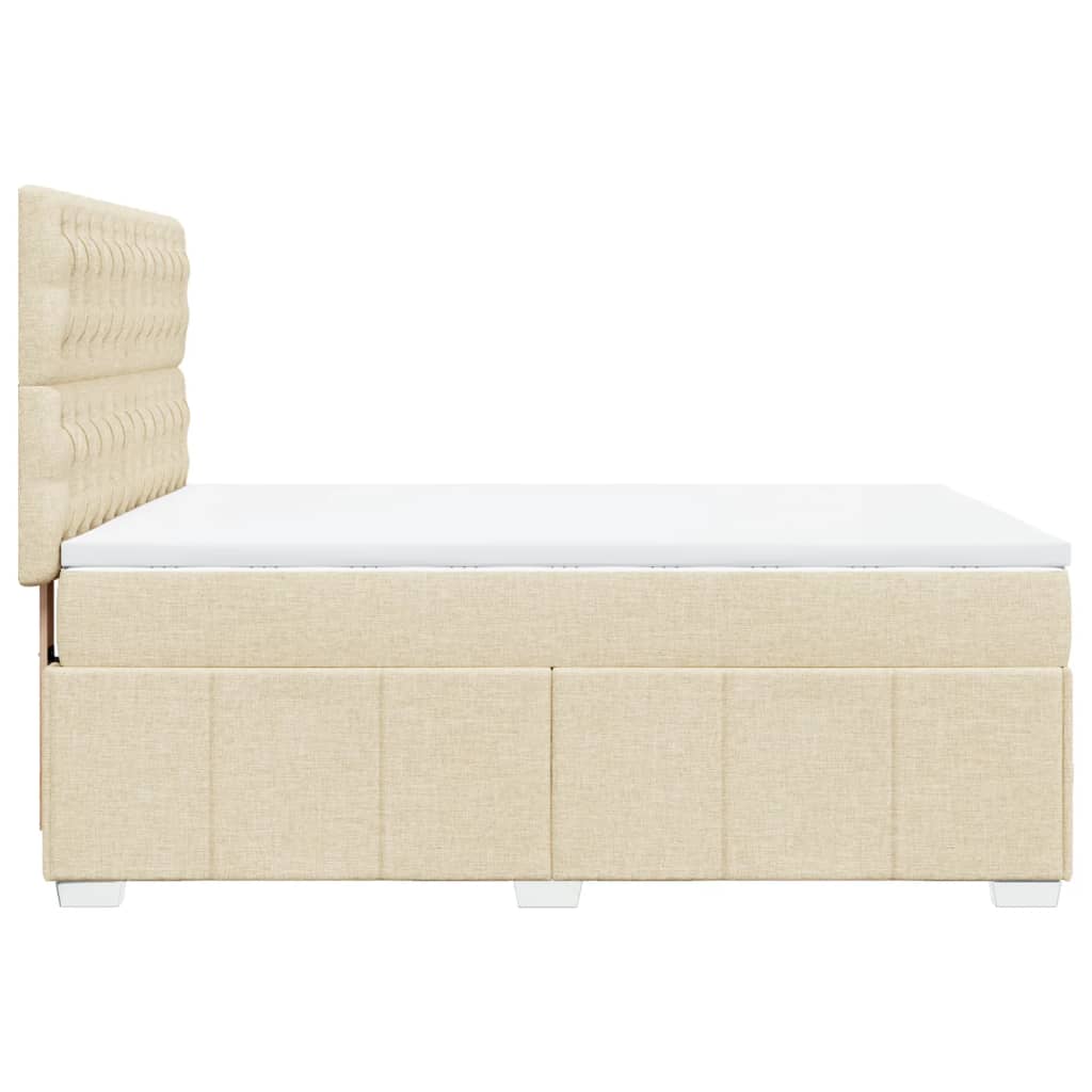 Boxspring met matras stof crèmekleurig 140x200 cm is nu te koop bij PeponiXL, paradijselijk wonen!