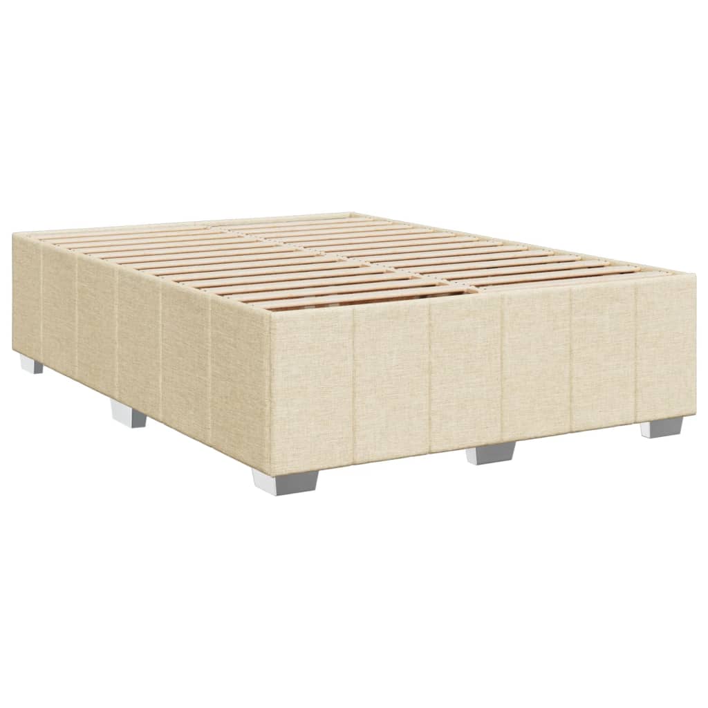 Boxspring met matras stof crèmekleurig 140x200 cm is nu te koop bij PeponiXL, paradijselijk wonen!