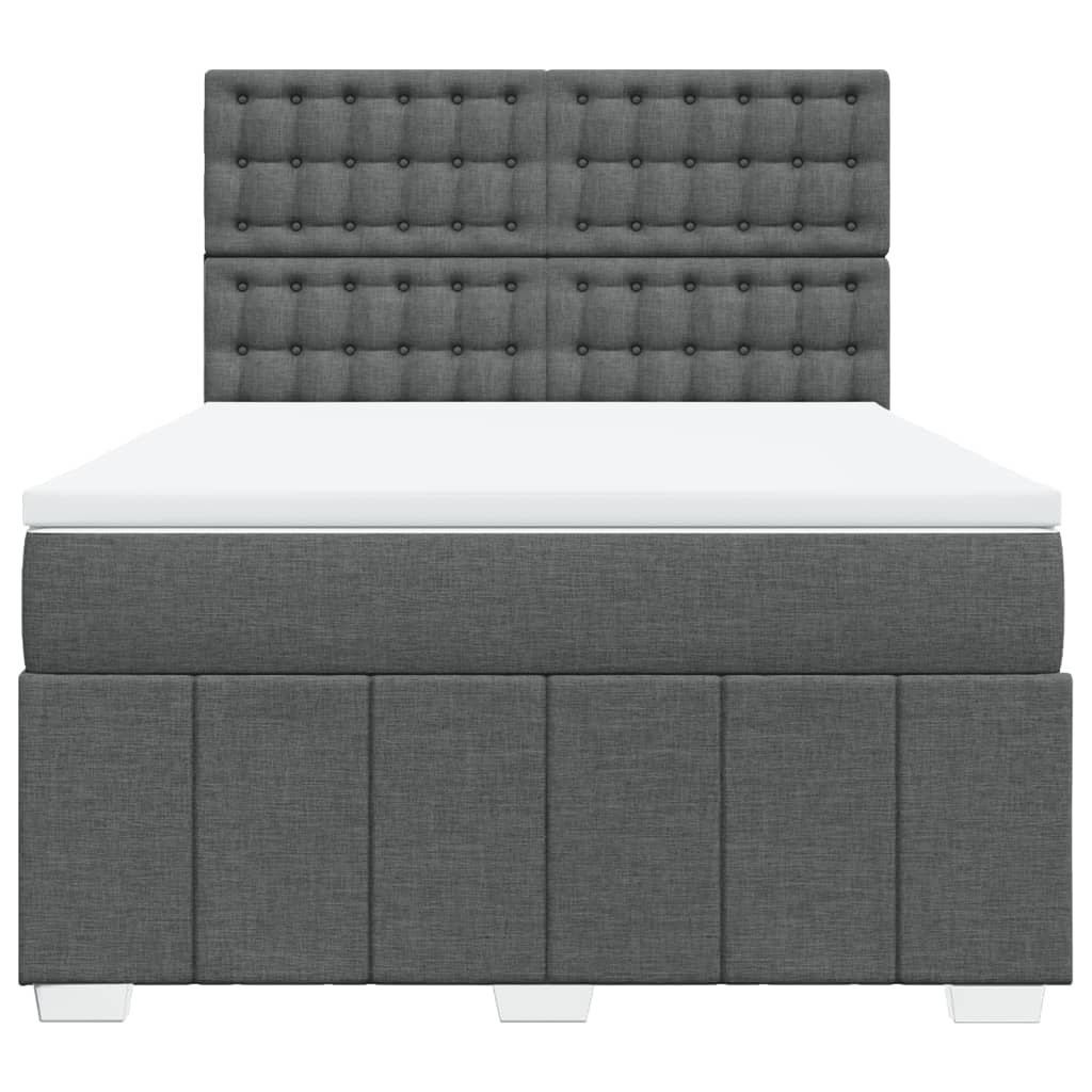 Boxspring met matras stof donkergrijs 140x200 cm is nu te koop bij PeponiXL, paradijselijk wonen!