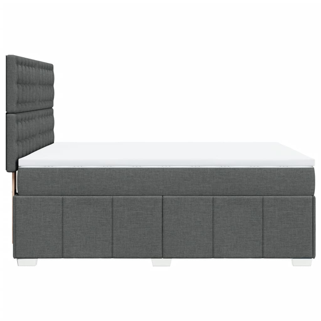 Boxspring met matras stof donkergrijs 140x200 cm is nu te koop bij PeponiXL, paradijselijk wonen!