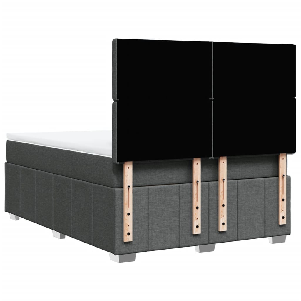 Boxspring met matras stof donkergrijs 140x200 cm is nu te koop bij PeponiXL, paradijselijk wonen!