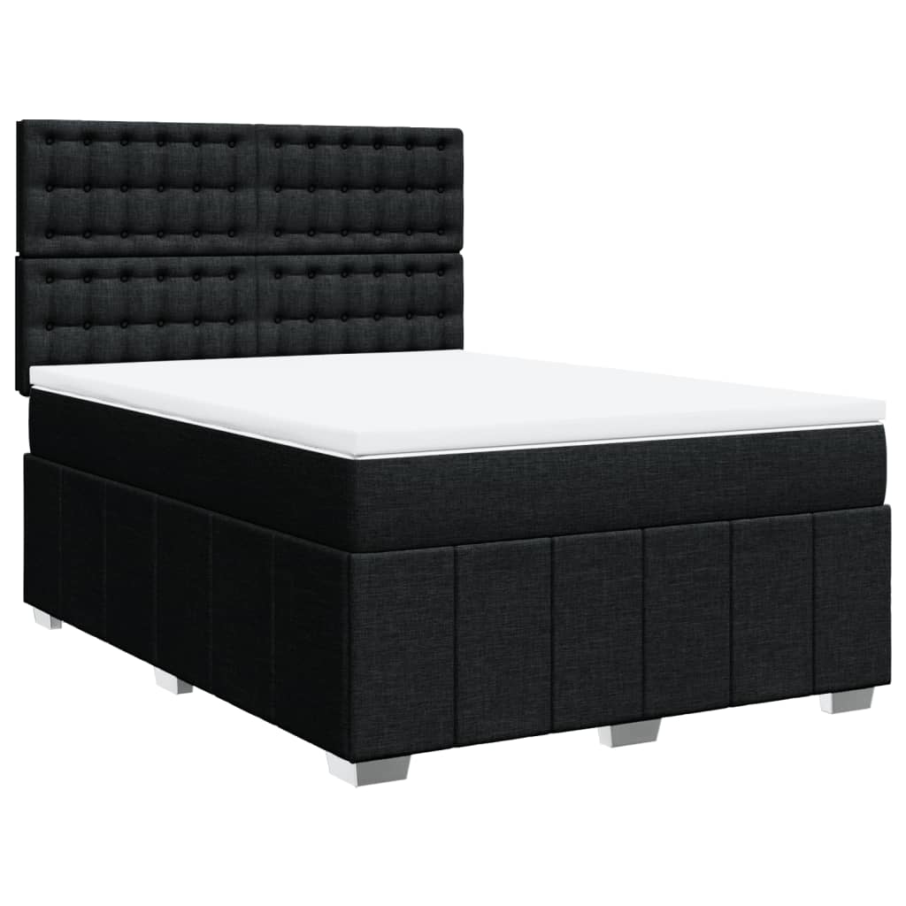 Boxspring met matras stof zwart 140x200 cm is nu te koop bij PeponiXL, paradijselijk wonen!