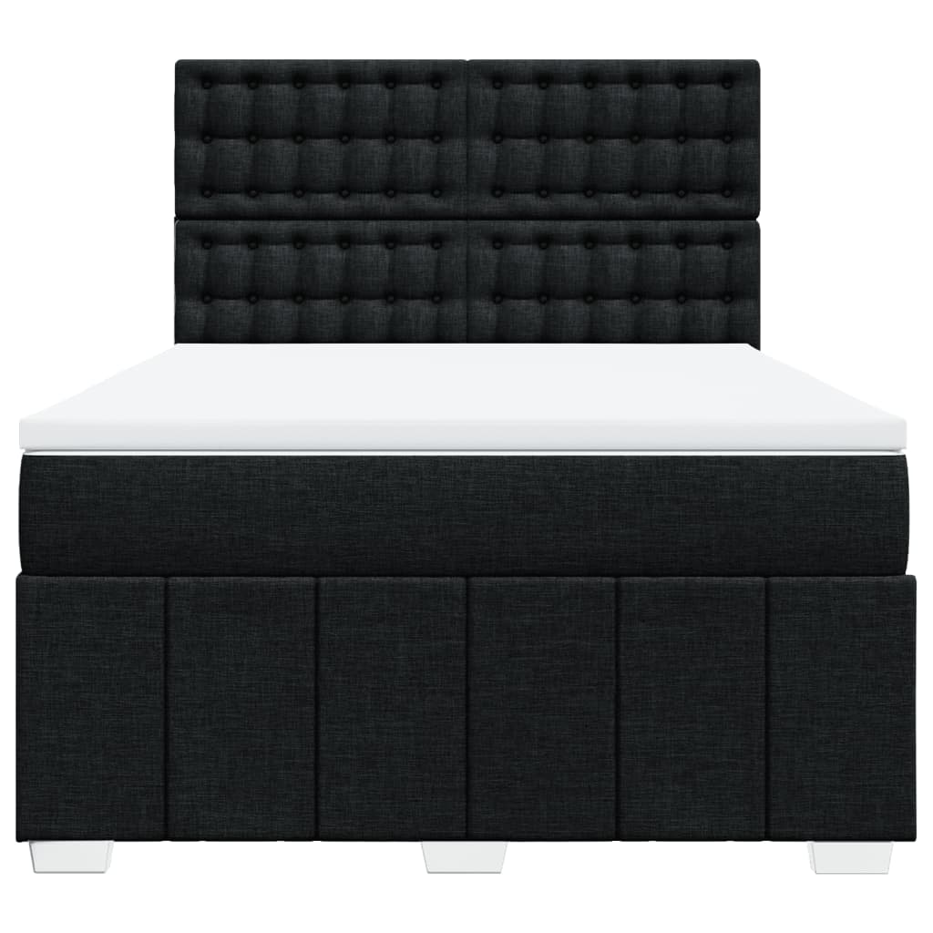 Boxspring met matras stof zwart 140x200 cm is nu te koop bij PeponiXL, paradijselijk wonen!