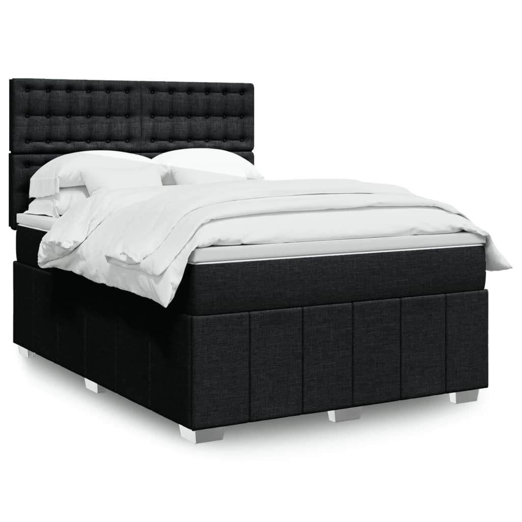 Boxspring met matras stof zwart 140x200 cm is nu te koop bij PeponiXL, paradijselijk wonen!