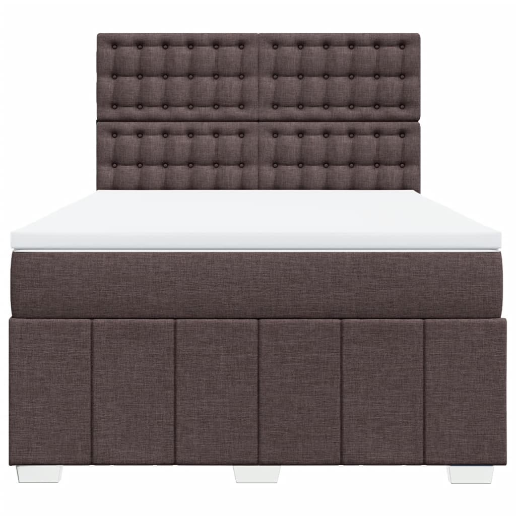Boxspring met matras stof donkerbruin 140x200 cm is nu te koop bij PeponiXL, paradijselijk wonen!