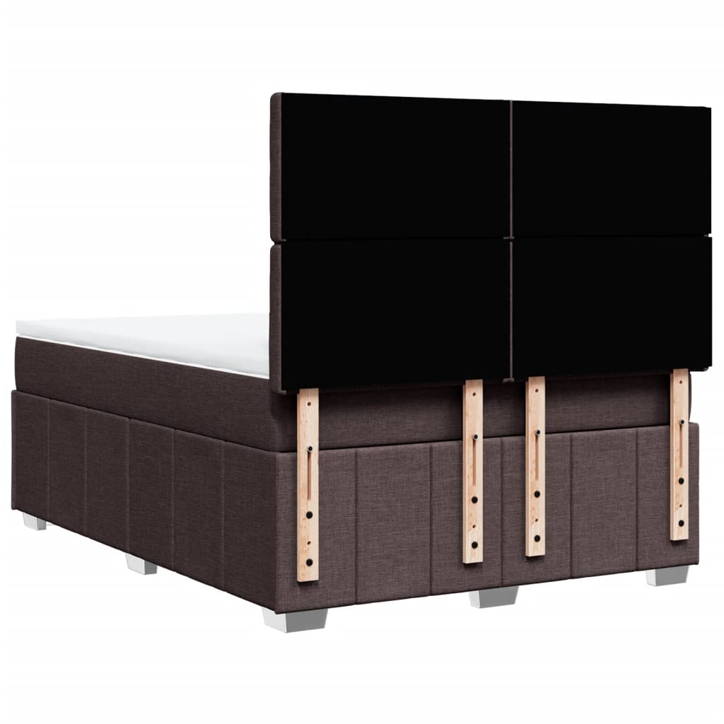 Boxspring met matras stof donkerbruin 140x200 cm is nu te koop bij PeponiXL, paradijselijk wonen!
