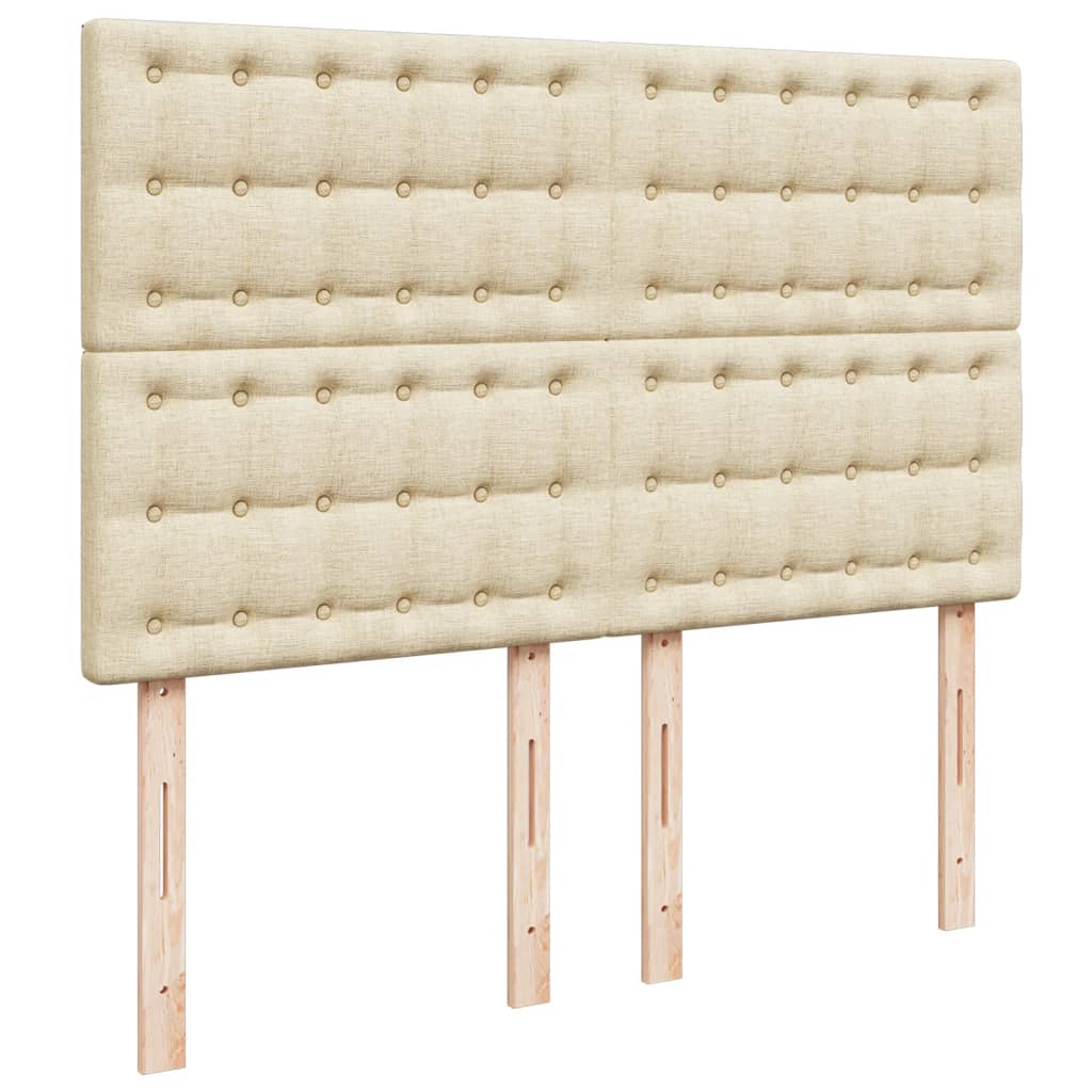 Boxspring met matras stof crèmekleurig 140x200 cm is nu te koop bij PeponiXL, paradijselijk wonen!