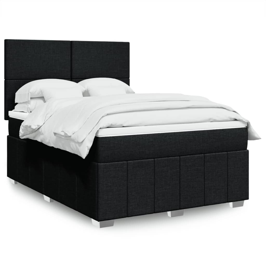 Boxspring met matras stof zwart 160x200 cm is nu te koop bij PeponiXL, paradijselijk wonen!