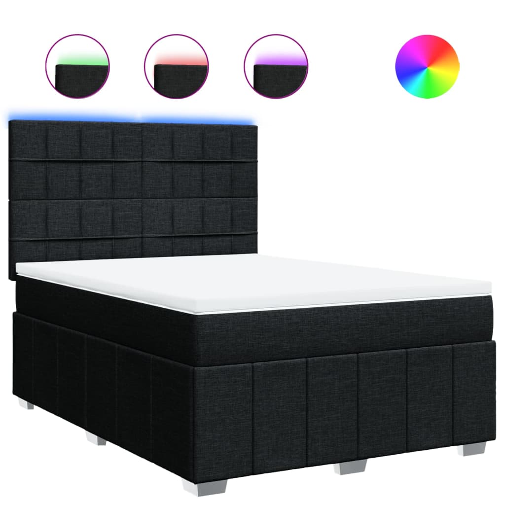 Boxspring met matras stof zwart 160x200 cm is nu te koop bij PeponiXL, paradijselijk wonen!