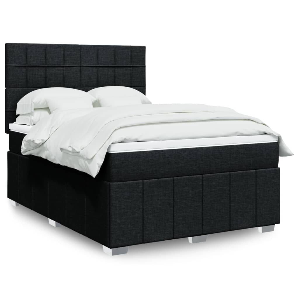 Boxspring met matras stof zwart 160x200 cm is nu te koop bij PeponiXL, paradijselijk wonen!