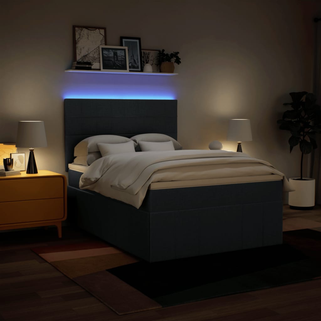 Boxspring met matras stof blauw 160x200 cm is nu te koop bij PeponiXL, paradijselijk wonen!