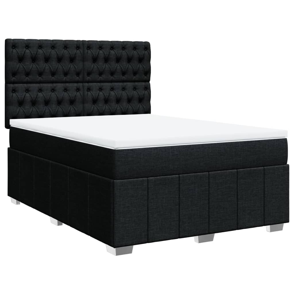Boxspring met matras stof zwart 160x200 cm is nu te koop bij PeponiXL, paradijselijk wonen!