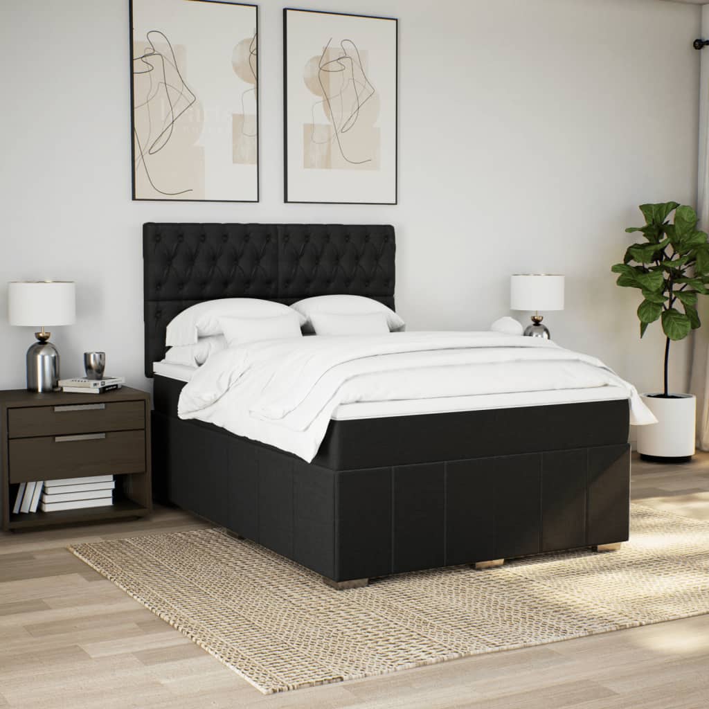 Boxspring met matras stof zwart 160x200 cm is nu te koop bij PeponiXL, paradijselijk wonen!