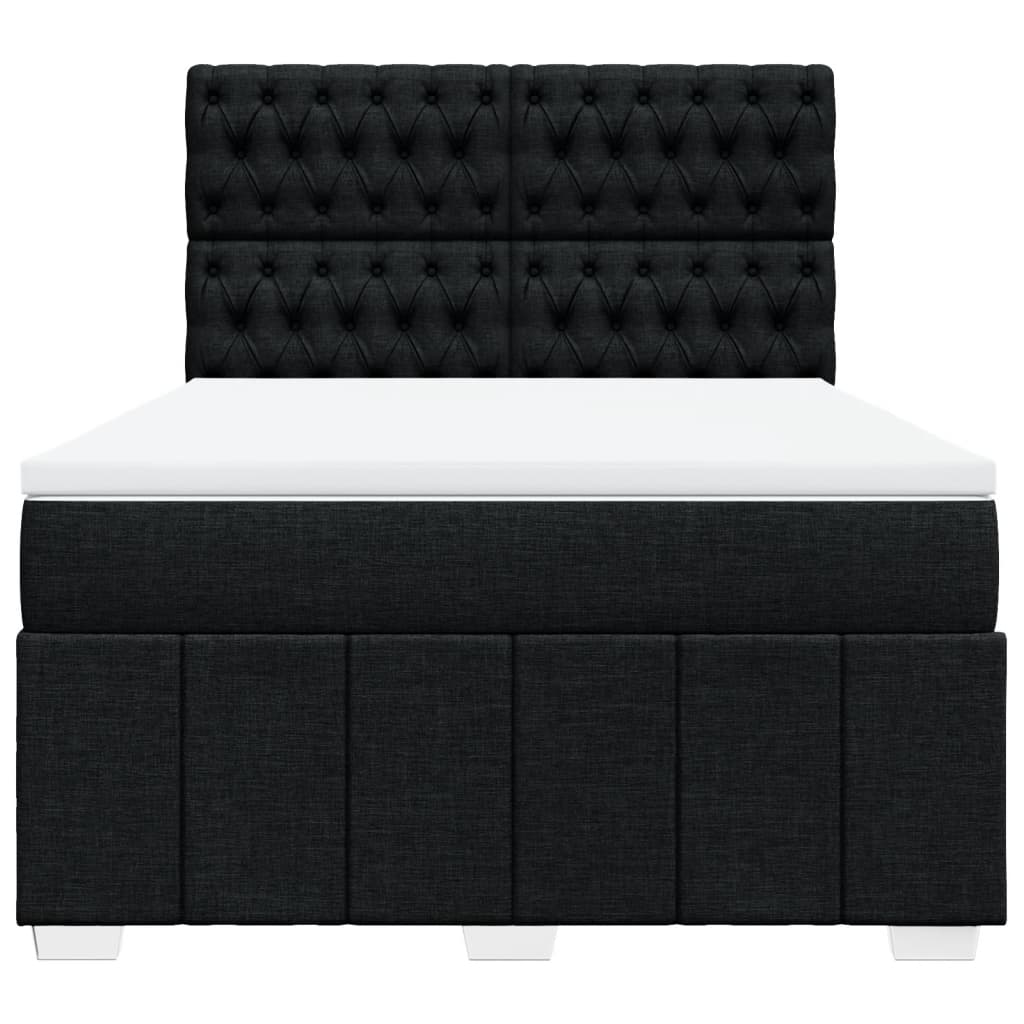 Boxspring met matras stof zwart 160x200 cm is nu te koop bij PeponiXL, paradijselijk wonen!