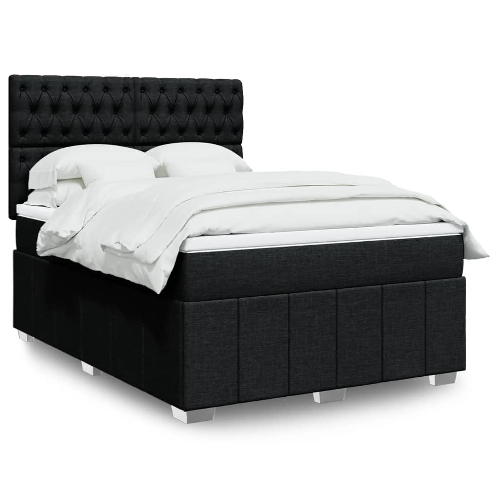 Boxspring met matras stof zwart 160x200 cm is nu te koop bij PeponiXL, paradijselijk wonen!