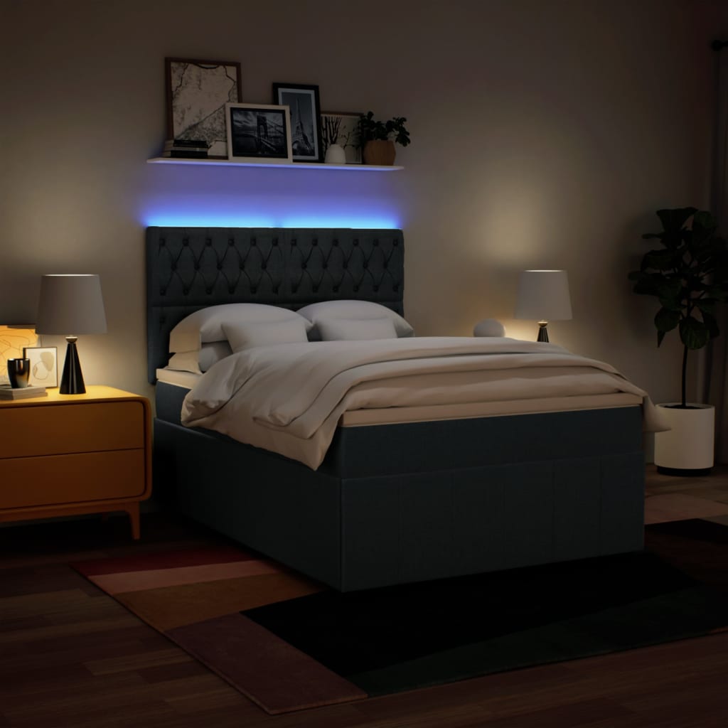 Boxspring met matras stof blauw 160x200 cm is nu te koop bij PeponiXL, paradijselijk wonen!