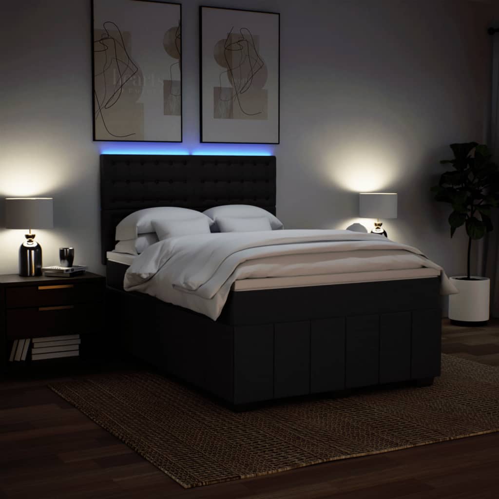 Boxspring met matras stof zwart 160x200 cm is nu te koop bij PeponiXL, paradijselijk wonen!