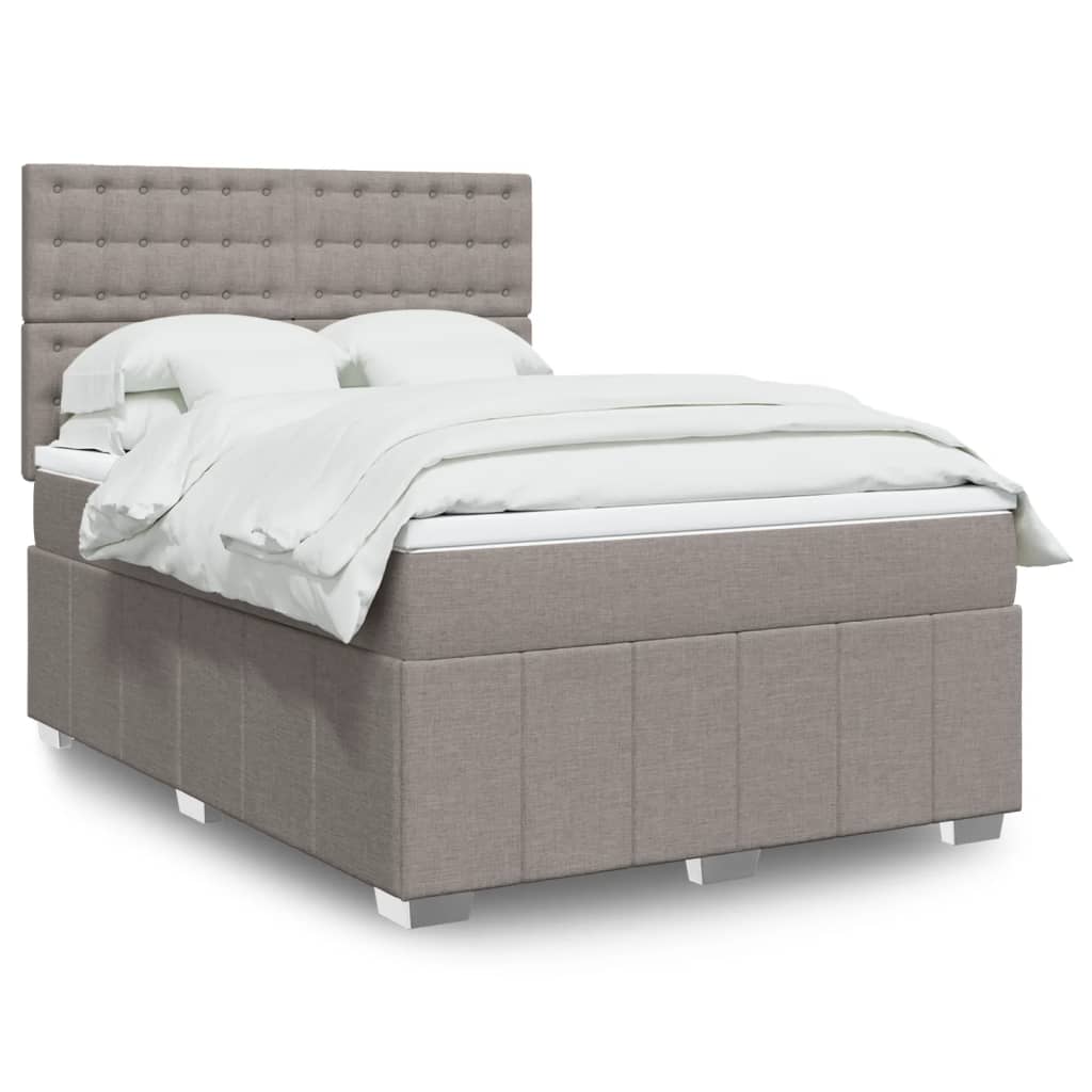 Boxspring met matras stof taupe 160x200 cm is nu te koop bij PeponiXL, paradijselijk wonen!